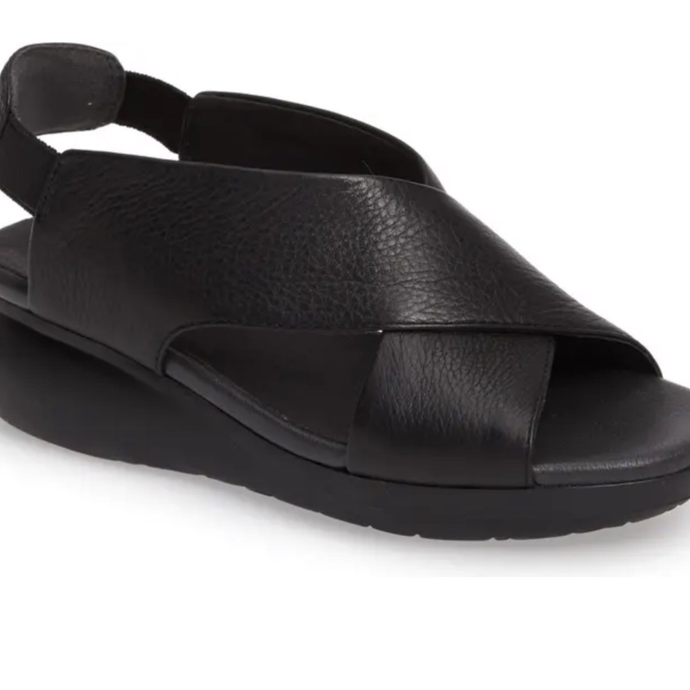 𝅺Camper balloon leather slingback wedge sandal 10